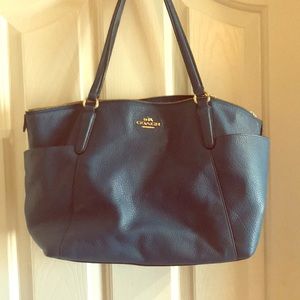 Coach blue leather purse